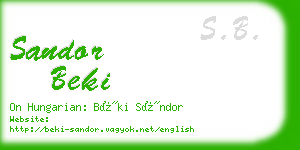 sandor beki business card